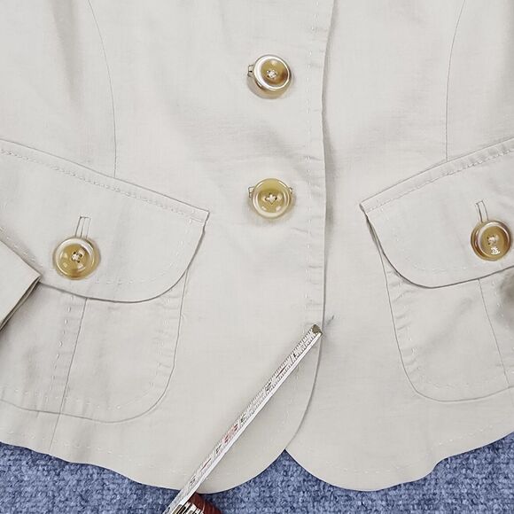 Banana Republic Blazer Womens 6 Beige Linen Stretch Blend Casual Y2K Career Coat - Picture 15 of 16